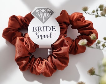 Terracotta Satin Bridesmaid Scrunchie: Bridal Hair Accessory
