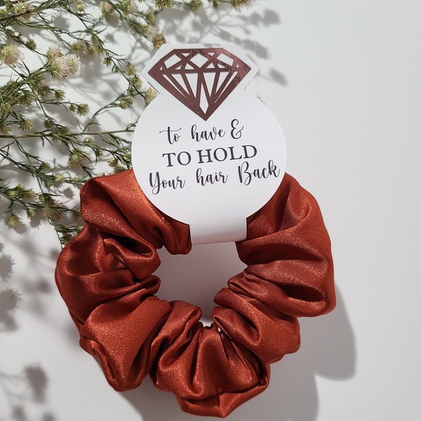 Rust Bridesmaid Scrunchie | Bach Party | Bridal Favors | Silky Satin | handmade | Limited Color