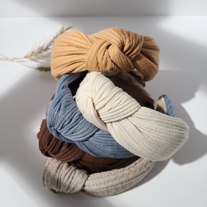 Fall Ribbed Knit Headband / soft fabric / women knotted headband/ knotted headband/ autumn headband /  hair accessories/ handmade