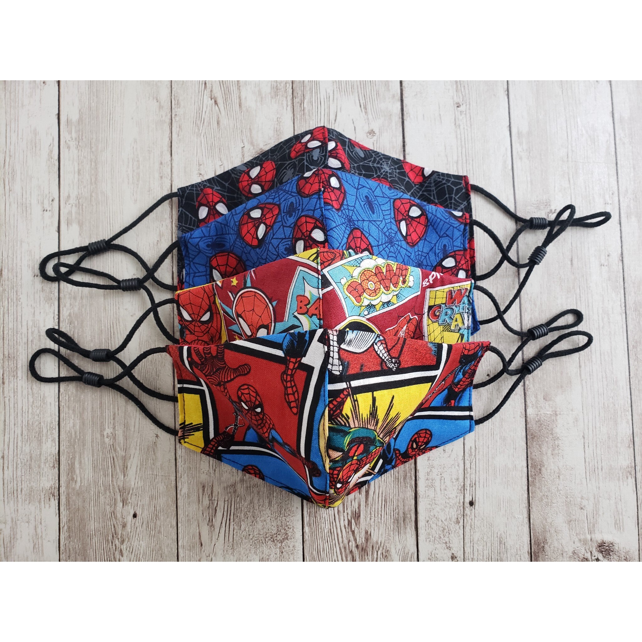 Kids Face Mask Spiderman, Super Heroes, Marvel, 100% Cotton, with Nos…