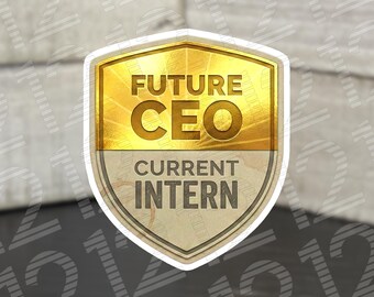 Future CEO Current Intern Sticker | Aspirational Intern Gift | Funny Corporate Decal | Student Laptop Sticker | Career Goals Vinyl