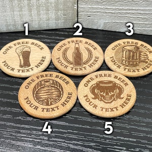 Personalized Free Beer Wood Drink Tokens - Etsy