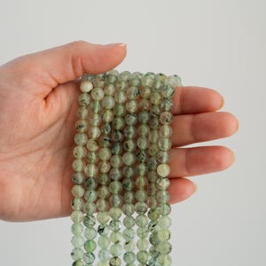 Prehnite Crystal Beads / 6mm strand of gemstone beads / jewellery making / jewelry supplies / handmade bracelet / crystals stones beading