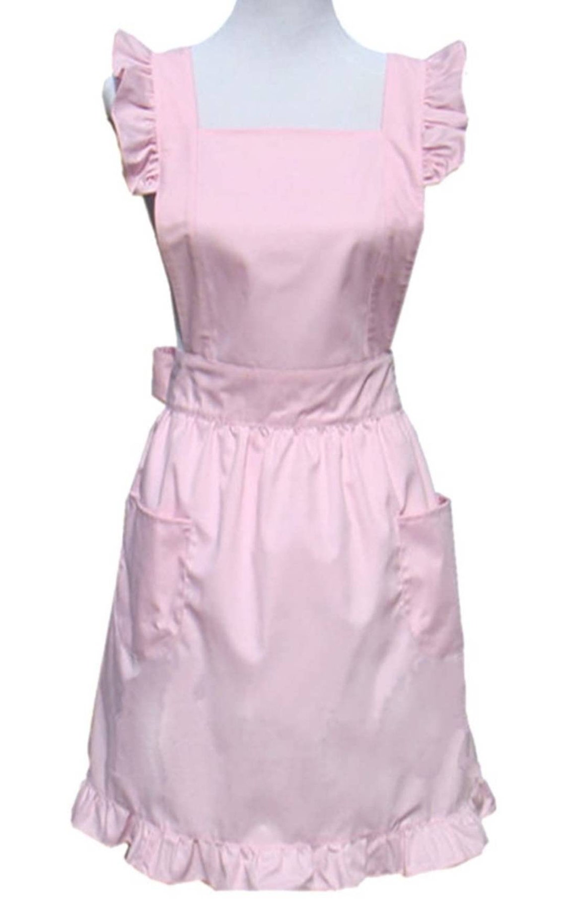 white pinafore apron plus size