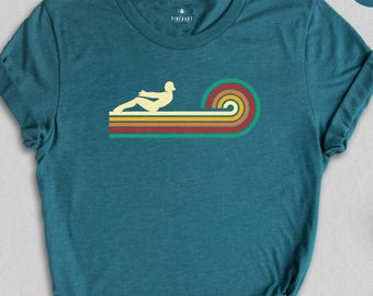 Retro Pilates Shirt, Rainbow Workout Tee, Funny Fitness Apparel, Sport Lover Gift, Pilates Instructor Top, Cute Gym T-Shirt
