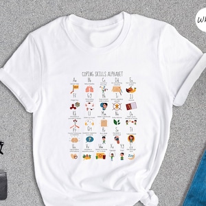 Coping Skills Alphabet Shirt: School Counselor Mental Health Tee