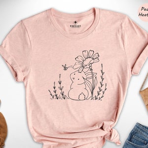 Floral Rabbit Shirt, Baby Bunny T-shirt, Cute Bunny Shirt, Easter Bunny Tee, Rabbit Lover Gift, Cute Easter Costume, Bunny Lover Gift