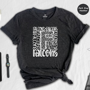 Team Mascot T-Shirt, Falcons Team Shirt, Falcons Team Spirit Tee, Falcons Fan Gift, Falcons School Shirt, Falcons School Spirit