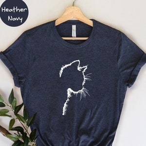 Cute Cat Silhouette Shirt, Cat Lover Shirt, Funny Cat Shirt, Black Cat Shirt, Cat Lover Gift, Halloween Cat Shirt