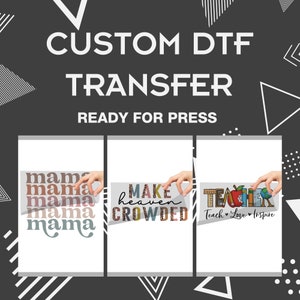 Wholesale DTF Transfers Vinly, Full Color Heat Transfer, Personalized DTF Prints, Direct to Film Transfer, Press Ready DTF