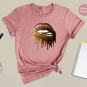 Black Queen Melanin Shirt: Heritage Pride Apparel, Dripping Lips Graphic (Soft Cotton Blend, Unisex Sizes, Empowerment) image 3