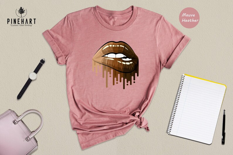 Black Queen Melanin Shirt: Heritage Pride Apparel, Dripping Lips Graphic (Soft Cotton Blend, Unisex Sizes, Empowerment) image 3