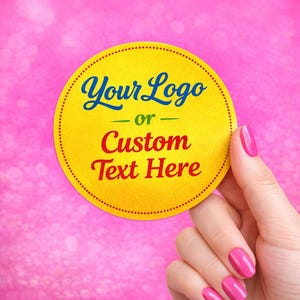 Custom Logo Sticker Roll, Circle Label Stickers, Waterproof Matte Glossy Business Branding Labels