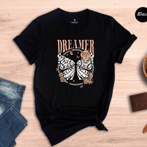 Retro Boho Dreamer Vintage Butterfly Tee: Eco Cotton Blend, Comfort Fit | Digital Ink Print, Casual Everyday Wear image 5