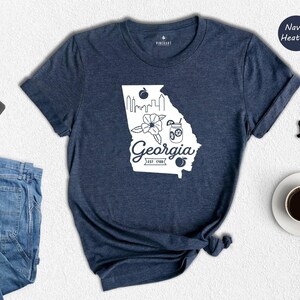 Georgia State Map Shirt, Peach State Home Tee, Georgia Est 1788 Pride Shirt, Southern Roots Gift, Unisex Soft Cotton Blend Tee