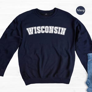Wisconsin Crewneck Sweatshirt - State Pride Apparel, Comfortable Cotton Blend - Unisex S-XXL, Soft Fabric, Eco-Friendly image 3