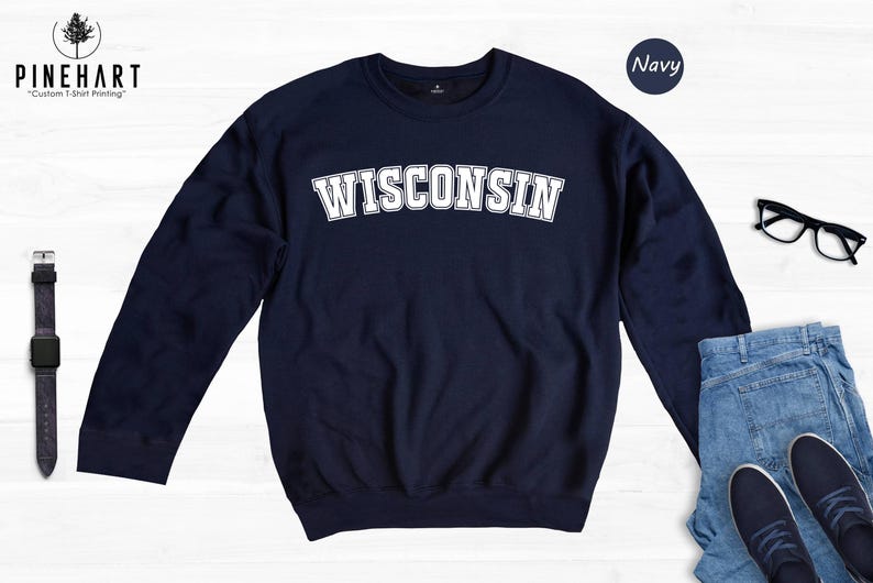 Wisconsin Crewneck Sweatshirt - State Pride Apparel, Comfortable Cotton Blend - Unisex S-XXL, Soft Fabric, Eco-Friendly image 3