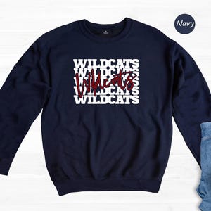 Wildcats Shirt, Retro Stacked Mascot Tee, School Spirit T-Shirt, Game Day Shirt for Fans, Wildcats Team Gift image 7