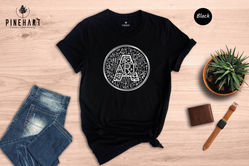 Art Teacher Shirt Eco-Friendly Cotton: Soft Comfortable Fit, Digital Ink Print (Preshrunk Fabric, Everyday Wear Sizes) immagine 6