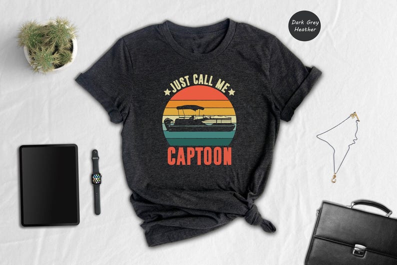 Funny Pontoon Boat Shirt - Retro Lake Life Tee - Unisex S-XXL, Preshrunk Cotton, Boating Humor Apparel image 1