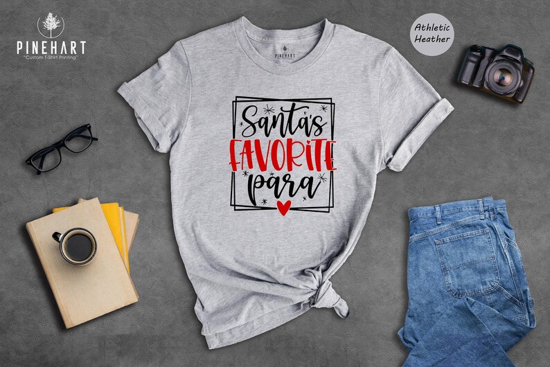 Santas Favorite Para Shirt Holiday Tee: Eco Friendly Christmas Apparel, Durable Vinyl (Heat Pressed Design, S-XXL Sizes) image 4