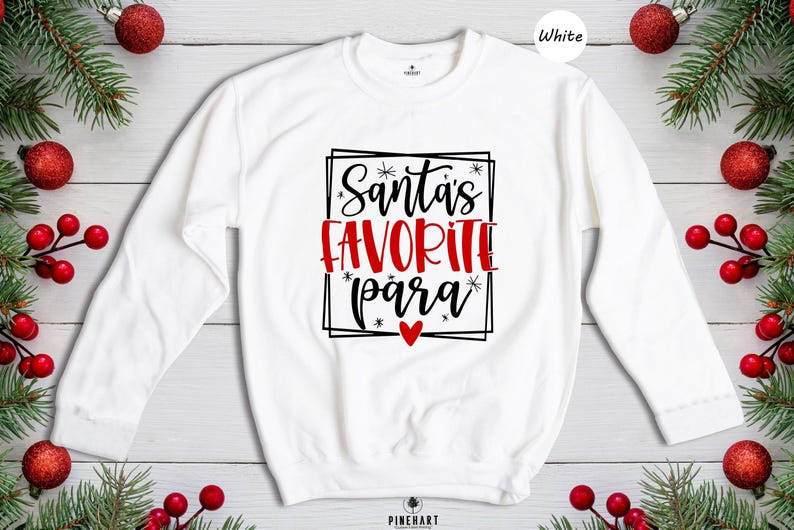 Santas Favorite Para Shirt Holiday Tee: Eco Friendly Christmas Apparel, Durable Vinyl (Heat Pressed Design, S-XXL Sizes) image 8