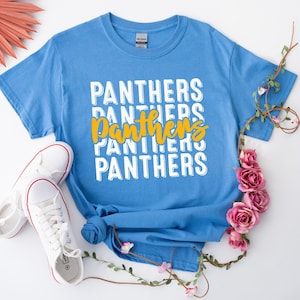 School Team Spirit Shirt: Panther Mascot Design - Ringspun Cotton, Preshrunk, Game Day Apparel image 1