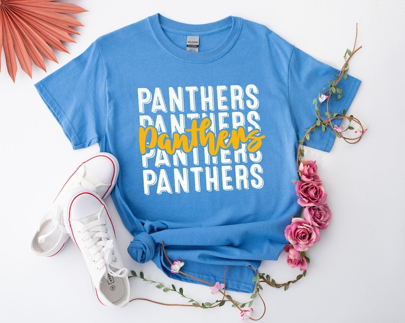 School Team Spirit Shirt: Panther Mascot Design - Ringspun Cotton, Preshrunk, Game Day Apparel image 1