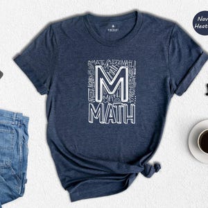 Math Typography Letter M Shirt, Math Teacher Gift Tee, Retro Math Lover T-Shirt, Back To School Shirt for Teacher