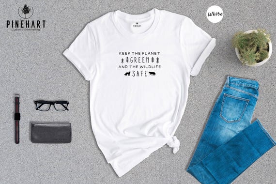 Sustainable Material Wildlife Nature Tee: Eco-Friendly Cotton Shirt, Digital Print | Preshrunk, Soft Fabric, Unisex Sizes