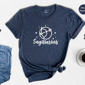 Zodiac Birthday Tee - Sagittarius Star Sign Shirt - Eco Friendly Cotton, Personalized Text, Multiple Color Choices image 7