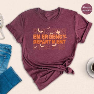 Er Nurse Shirt - Spooky Ghost Design Halloween Tee - Durable Print, Soft Breathable Fabric, Unisex Medical Gift image 5