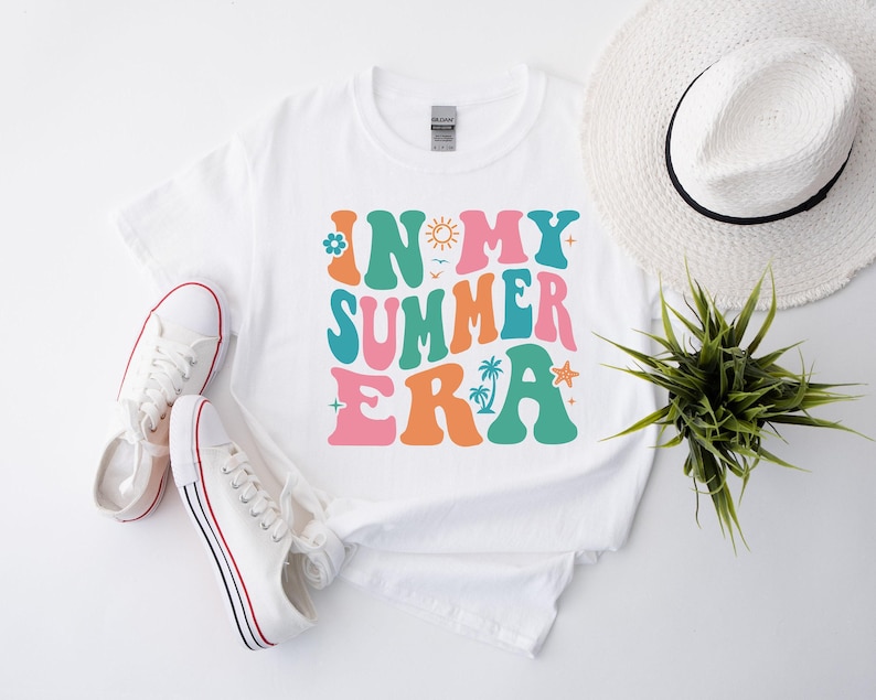 In My Summer Era Shirt, Retro Wavy Summer Vacation Tee, Trendy Groovy Beach Top, Gift for Her zdjęcie 2