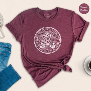 Art Teacher Shirt Eco-Friendly Cotton: Soft Comfortable Fit, Digital Ink Print (Preshrunk Fabric, Everyday Wear Sizes) immagine 2