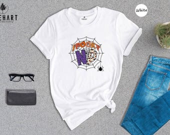 Camiseta de Halloween para equipo de enfermería: Diseño de enfermera espeluznante, mezcla de algodón, tinta ecológica/impresión duradera, ropa informal, tallas S-3XL