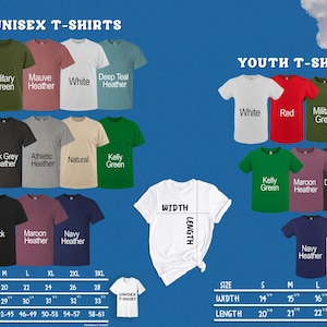 The image is a collage of various t-shirt designs, including different colors and styles, presented in a visually appealing manner.