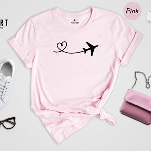 Airplane Heart Shirt Travel Lover Tee, Soft Preshrunk Cotton (Unisex S-XXL, Eco Friendly, Comfortable Fit) image 6