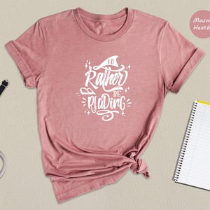 I'd Rather Be Reading Shirt, Funny Book Lover Tee, Bookworm Gift for Her Him, Cute Reading Quote T-Shirt, Librarian Teacher Gift image 3