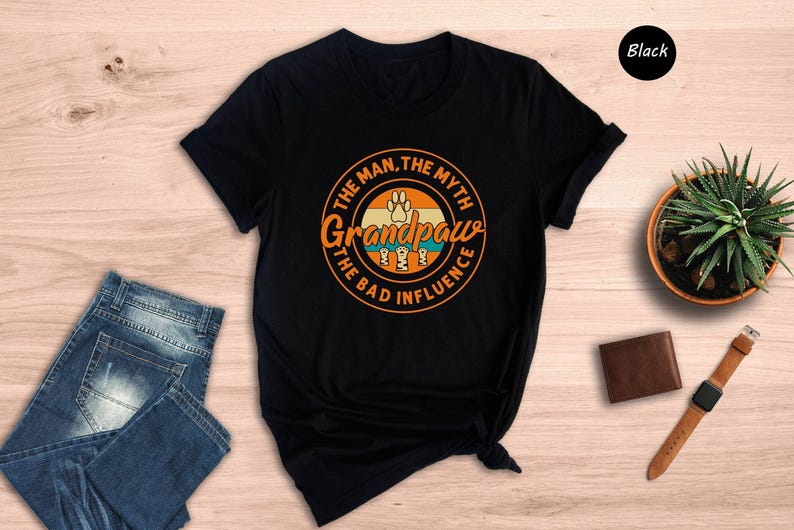 Grandpaw Dog Dad Funny Shirt - Casual Unisex Tee, Soft Ringspun Cotton, Pet Grandpa Gift, Family Bond Apparel afbeelding 3