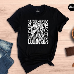 Team Mascot T-Shirt, Wildcats Team Shirt, Wildcats Football Tee, Wildcats Fan Gift, Wildcats School Tee, Wildcats School Spirit
