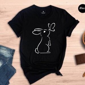 Rabbit Lover Shirt Cute Bunny Tee: Butterfly Accent Design, Soft Preshrunk Cotton | Comfortable Fit, Multiple Sizes image 4