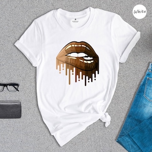Melanin Dripping Lips Shirt: Black Queen Heritage Pride Tee