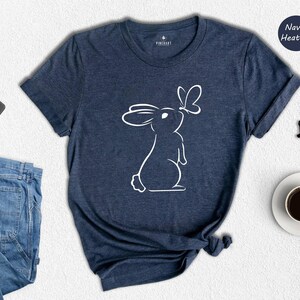 Rabbit Lover Shirt Cute Bunny Tee: Butterfly Accent Design, Soft Preshrunk Cotton | Comfortable Fit, Multiple Sizes image 6