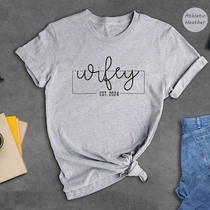 Wifey Hubby Est 2024 Shirt, Honeymoon Shirts, Newly Engaged Shirt, Couple Matching Shirt, Hubby Wifey Est 2024, Newly Wed Shirt