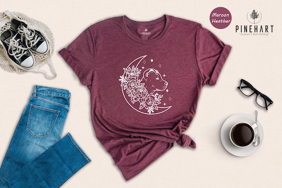 Floral Pitbull Mom Shirt: Soft Preshrunk Cotton Tee, Eco-Friendly Print | Comfortable Fit, Sizes S-XXL | Dog Lover Gift