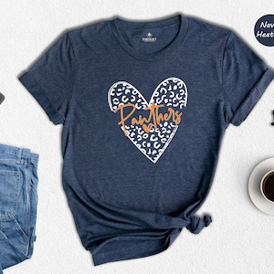 Panthers Heart Team Shirt, Team Mascot T-Shirt, Panthers Team Spirit, Panthers Fan Gift, Panthers School Spirit, Panthers Tshirt