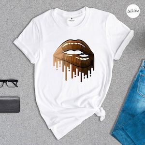 Black Queen Melanin Shirt: Heritage Pride Apparel, Dripping Lips Graphic (Soft Cotton Blend, Unisex Sizes, Empowerment) image 1