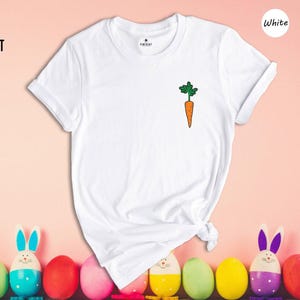 Pocket Carrot Shirt, Cute Easter T-Shirt, Minimalist Carrot Graphic Tee, Vegan Easter Gift, Spring Holiday Shirt