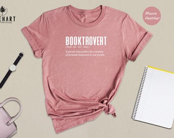 Booktrovert Definition Shirt, Funny Book Lover T Shirt, Bookworm Gift for Readers, Introvert Bookish Tee, Reading Lover Sweatshirt