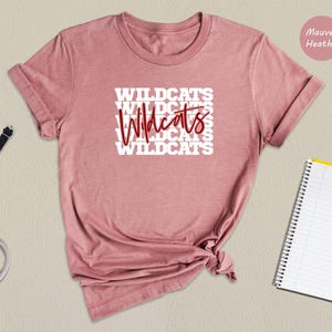 Wildcats Shirt, Retro Stacked Mascot Tee, School Spirit T-Shirt, Game Day Shirt for Fans, Wildcats Team Gift image 5